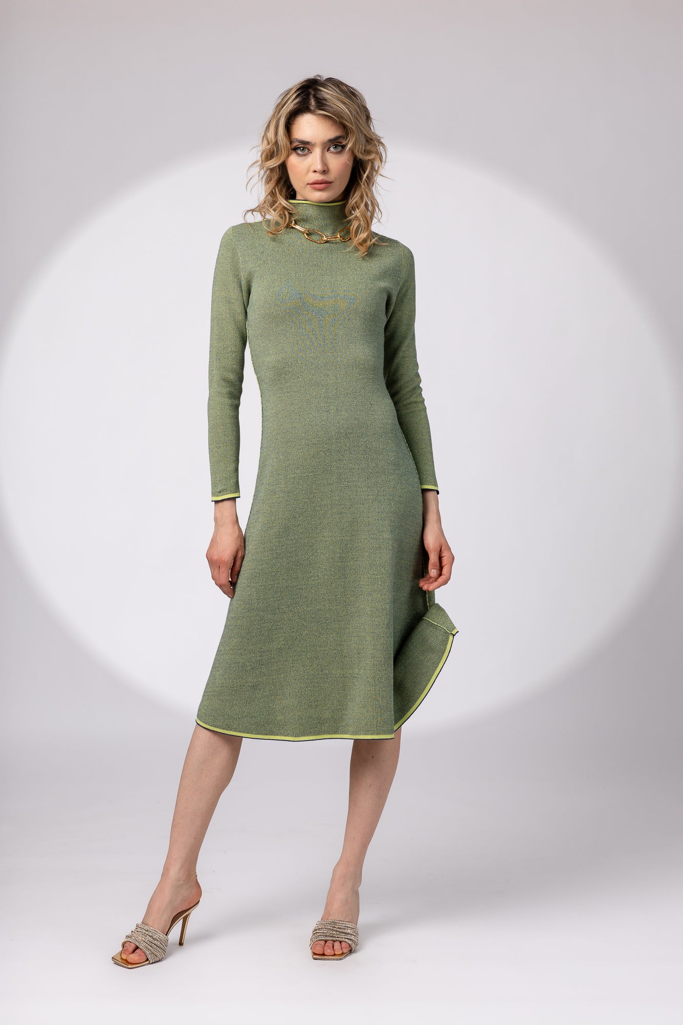 Rochie midi in doua culori double-face