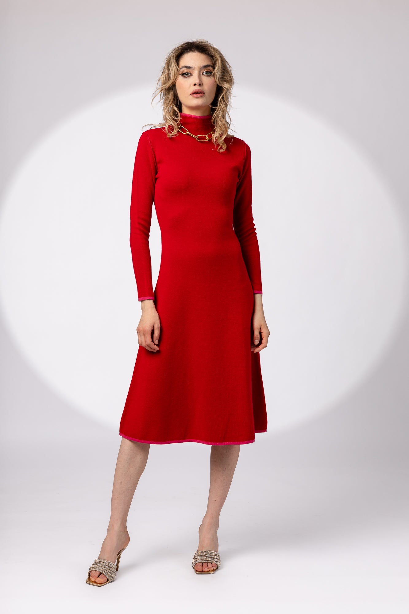 Rochie midi in doua culori double-face