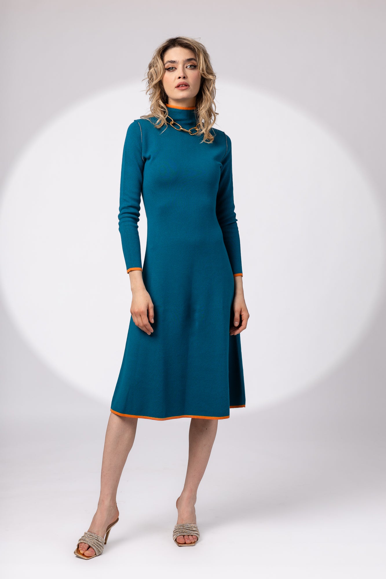 Rochie midi in doua culori double-face