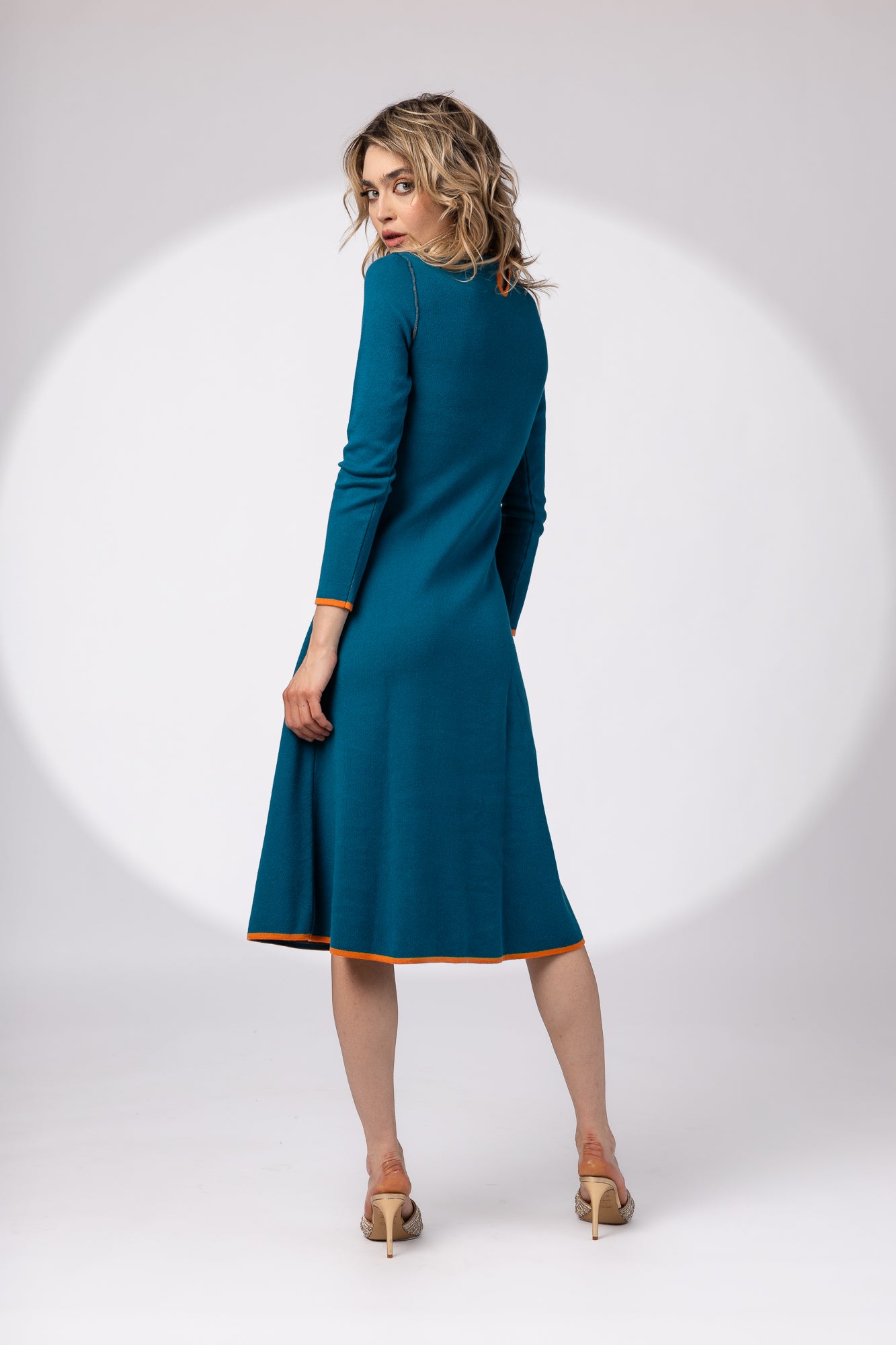 Rochie midi in doua culori double-face