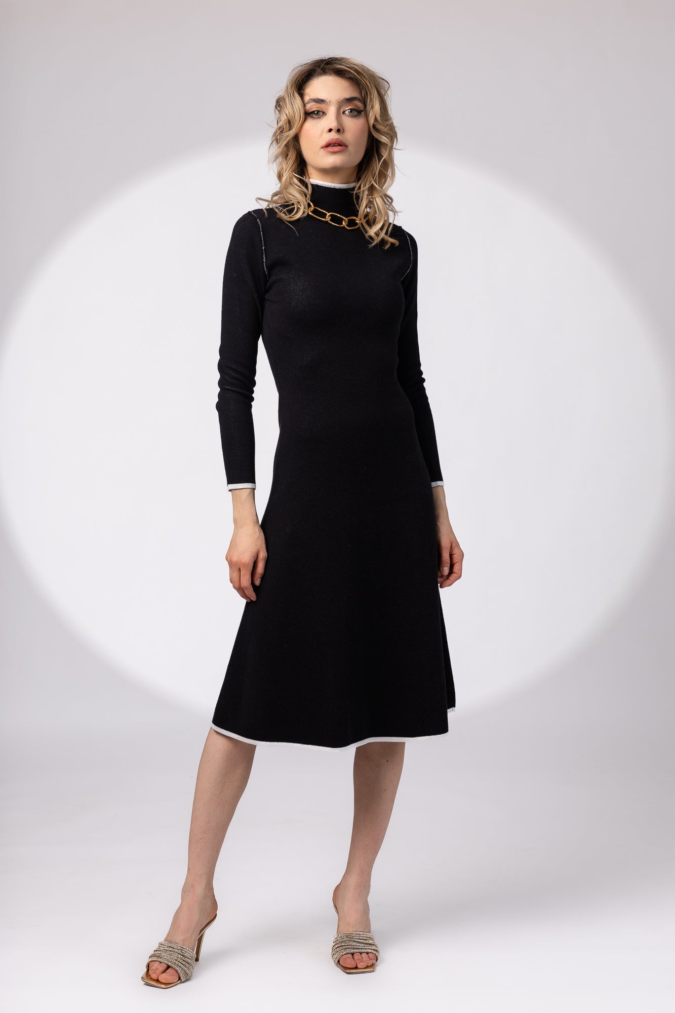 Rochie midi in doua culori double-face