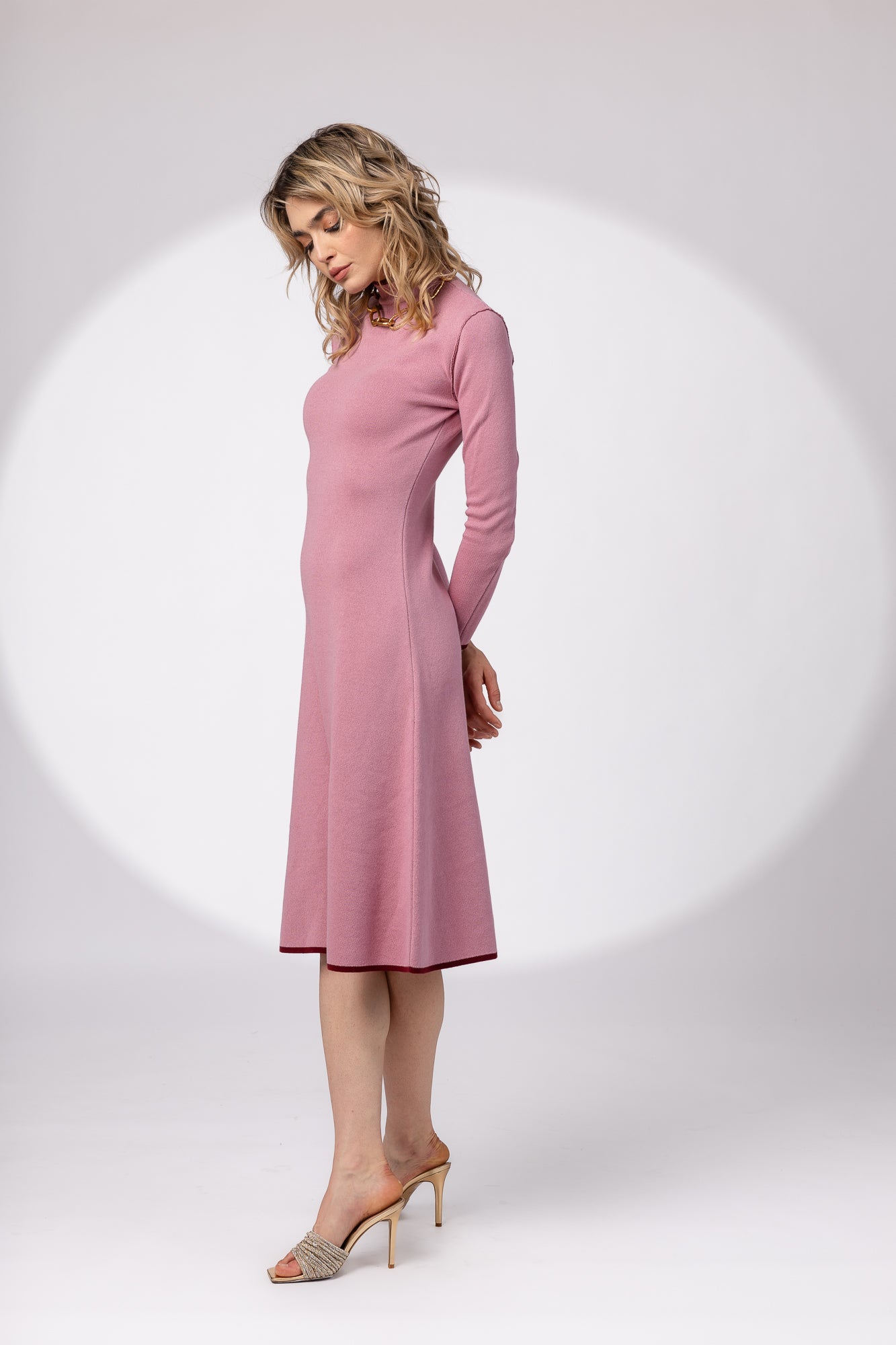 Rochie midi in doua culori double-face