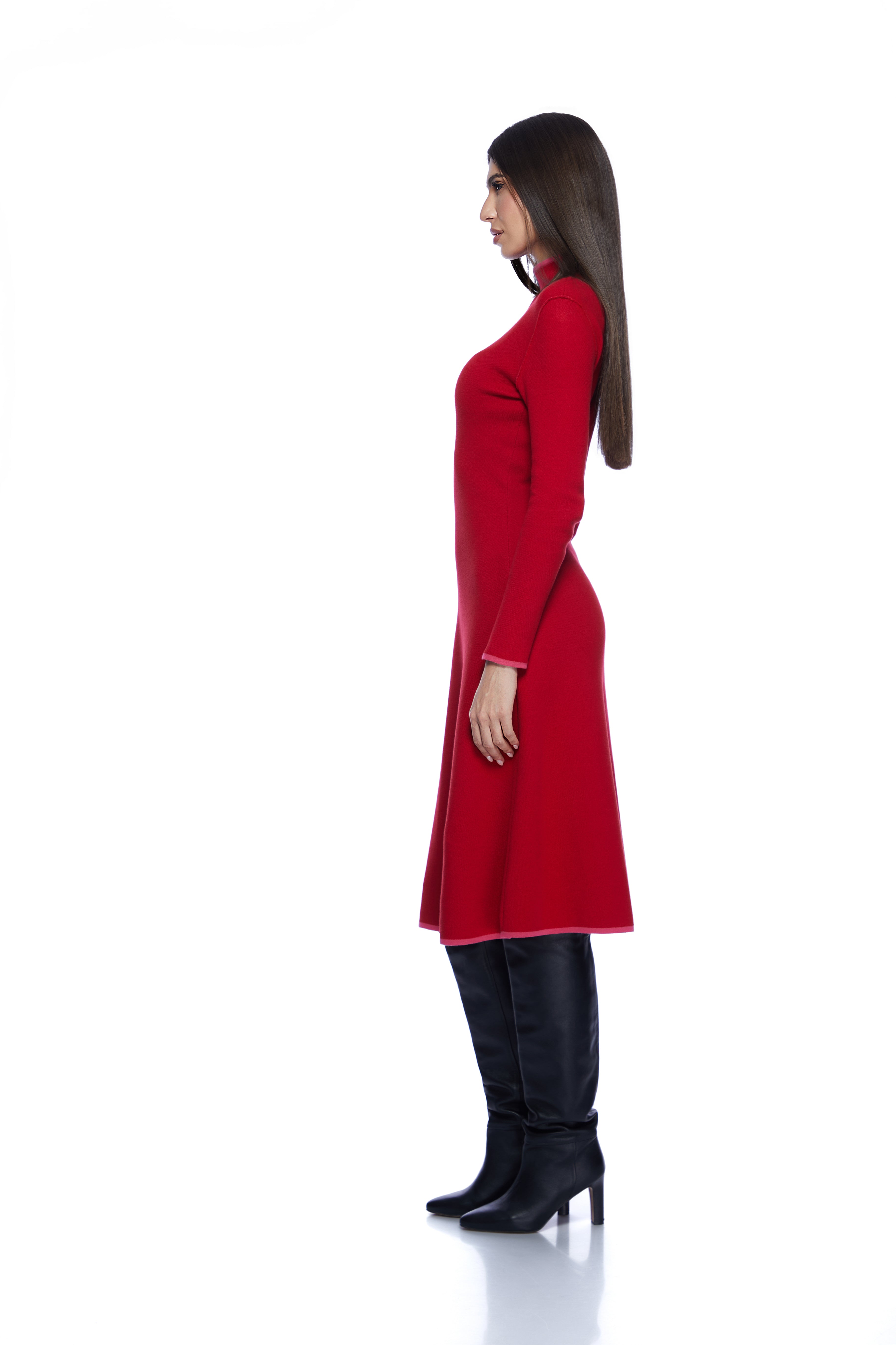 Rochie midi in doua culori double-face