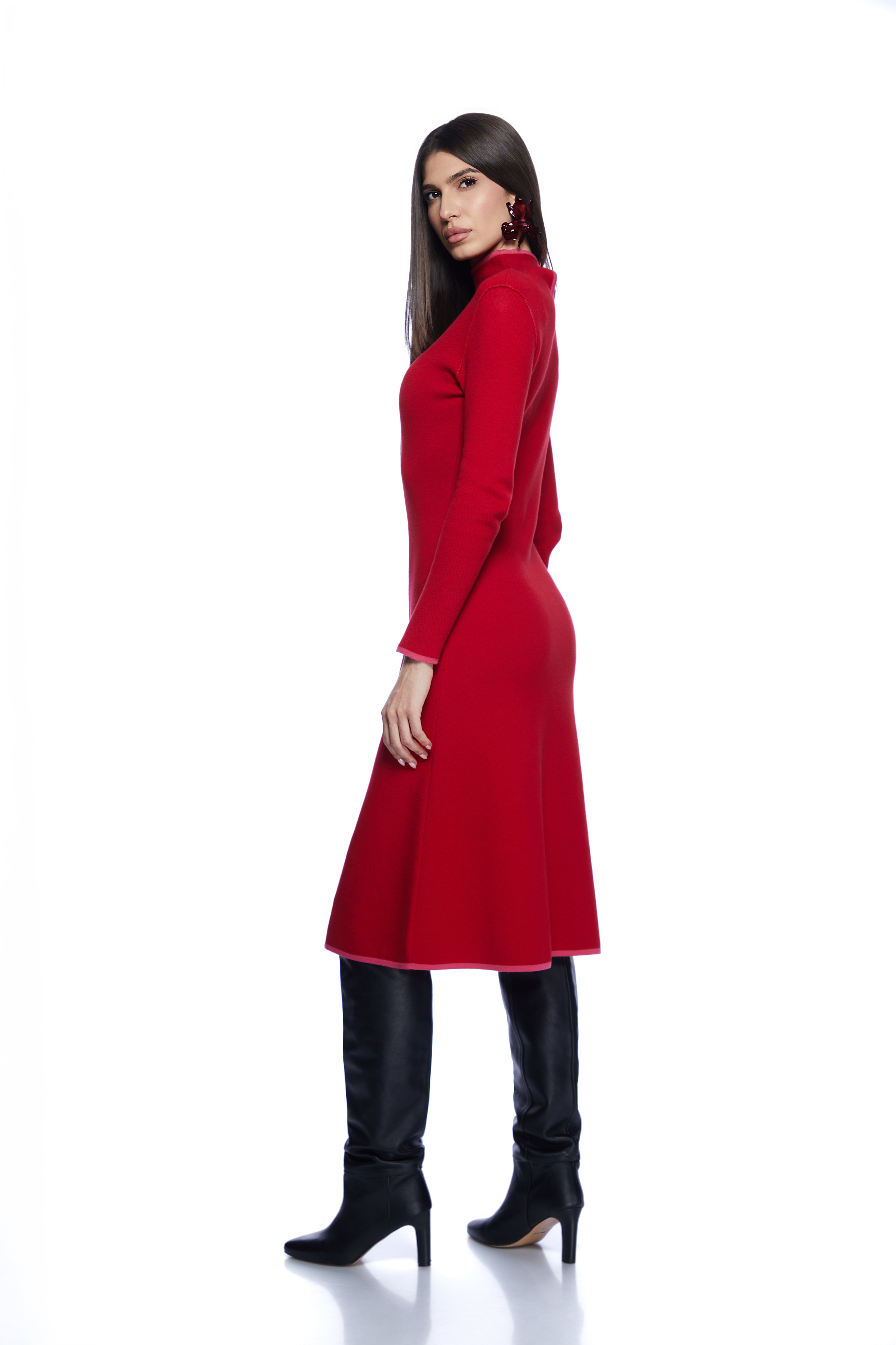 Rochie midi in doua culori double-face