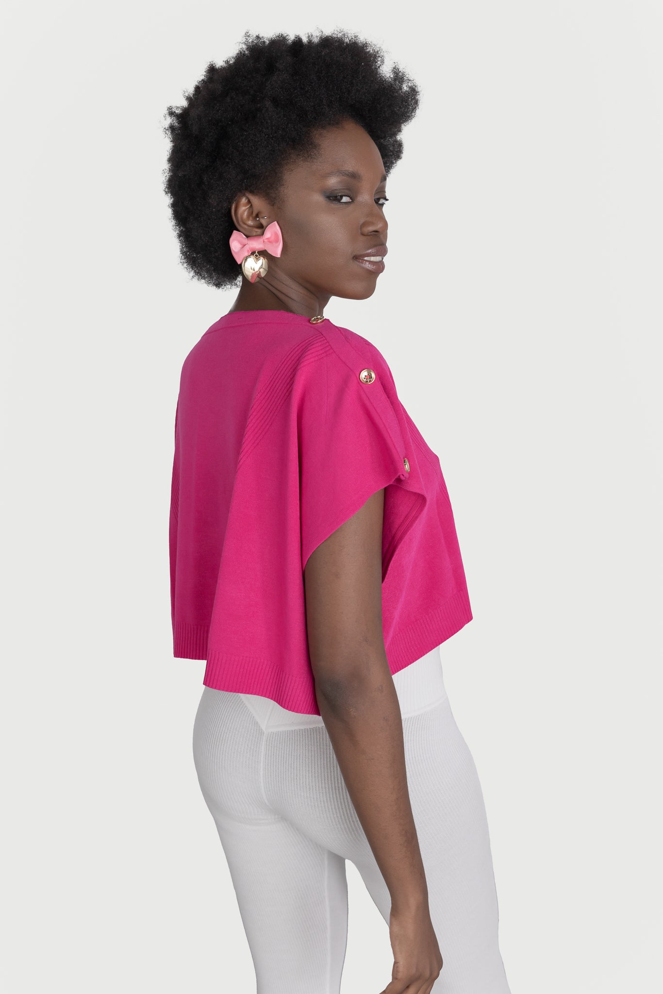Top crop cu nasturi