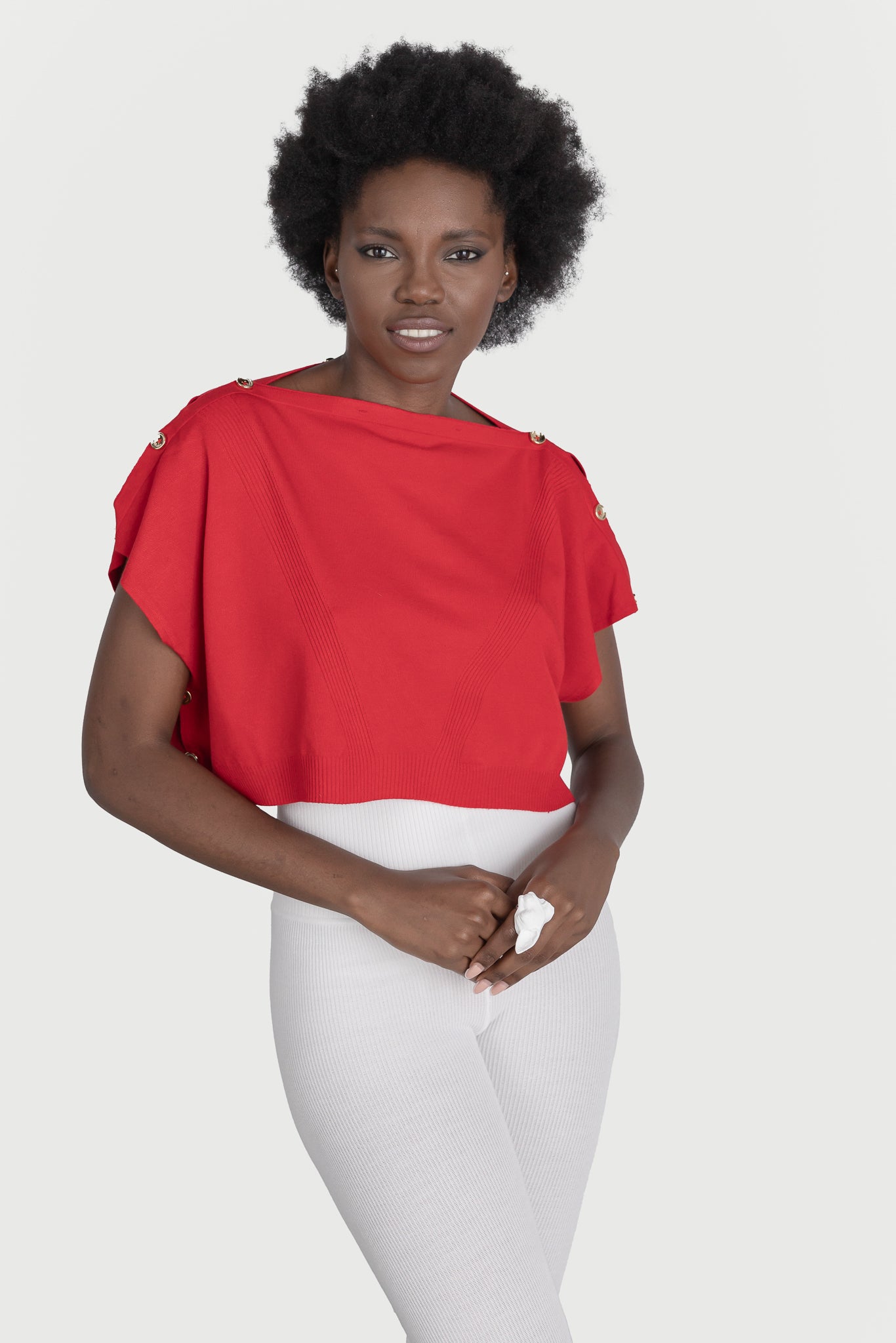 Top crop cu nasturi