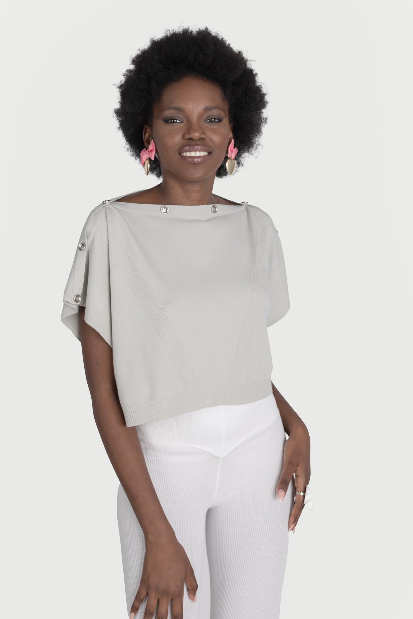 Top crop cu nasturi
