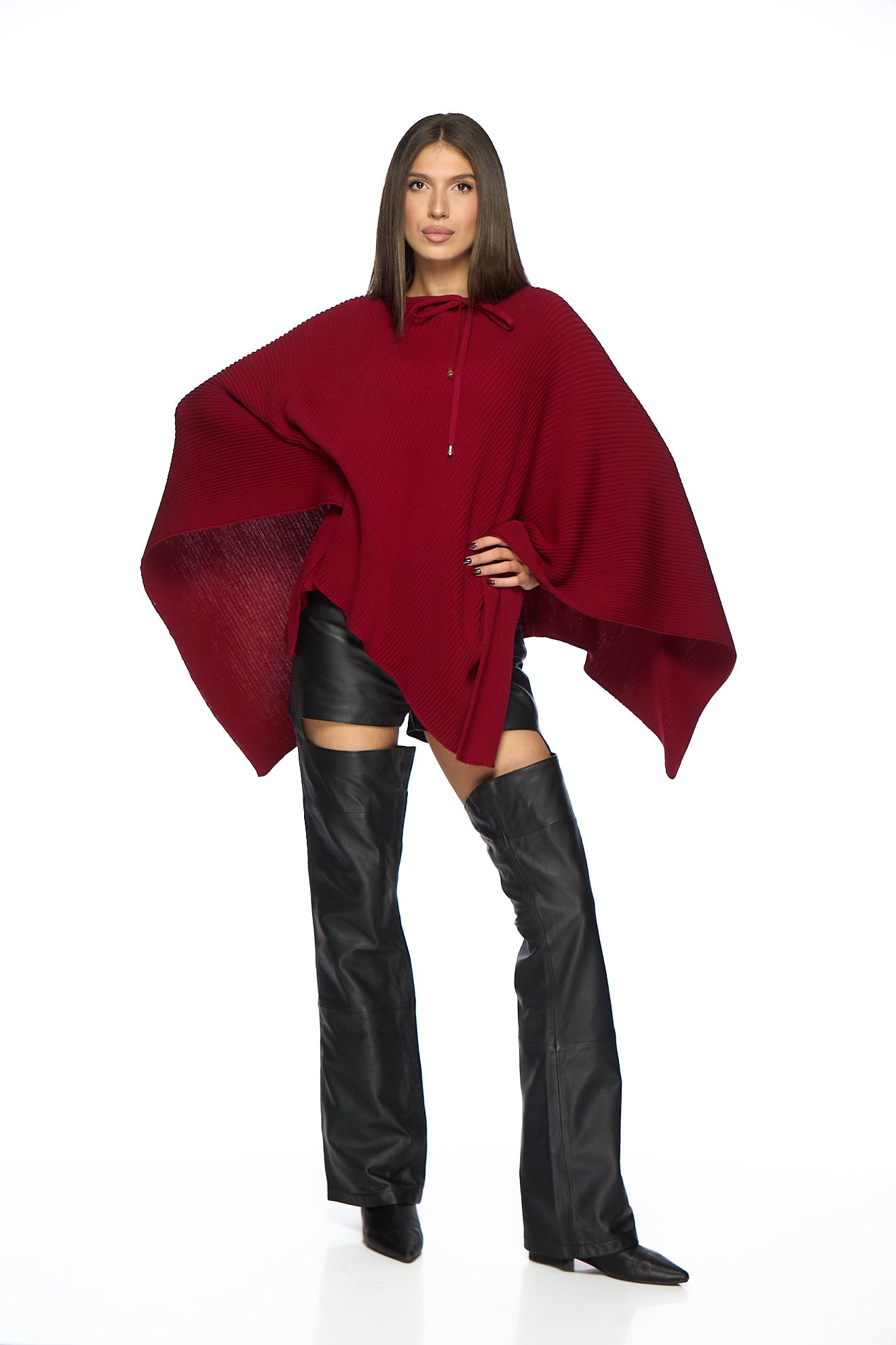 Poncho cu guler detasabil Catalina