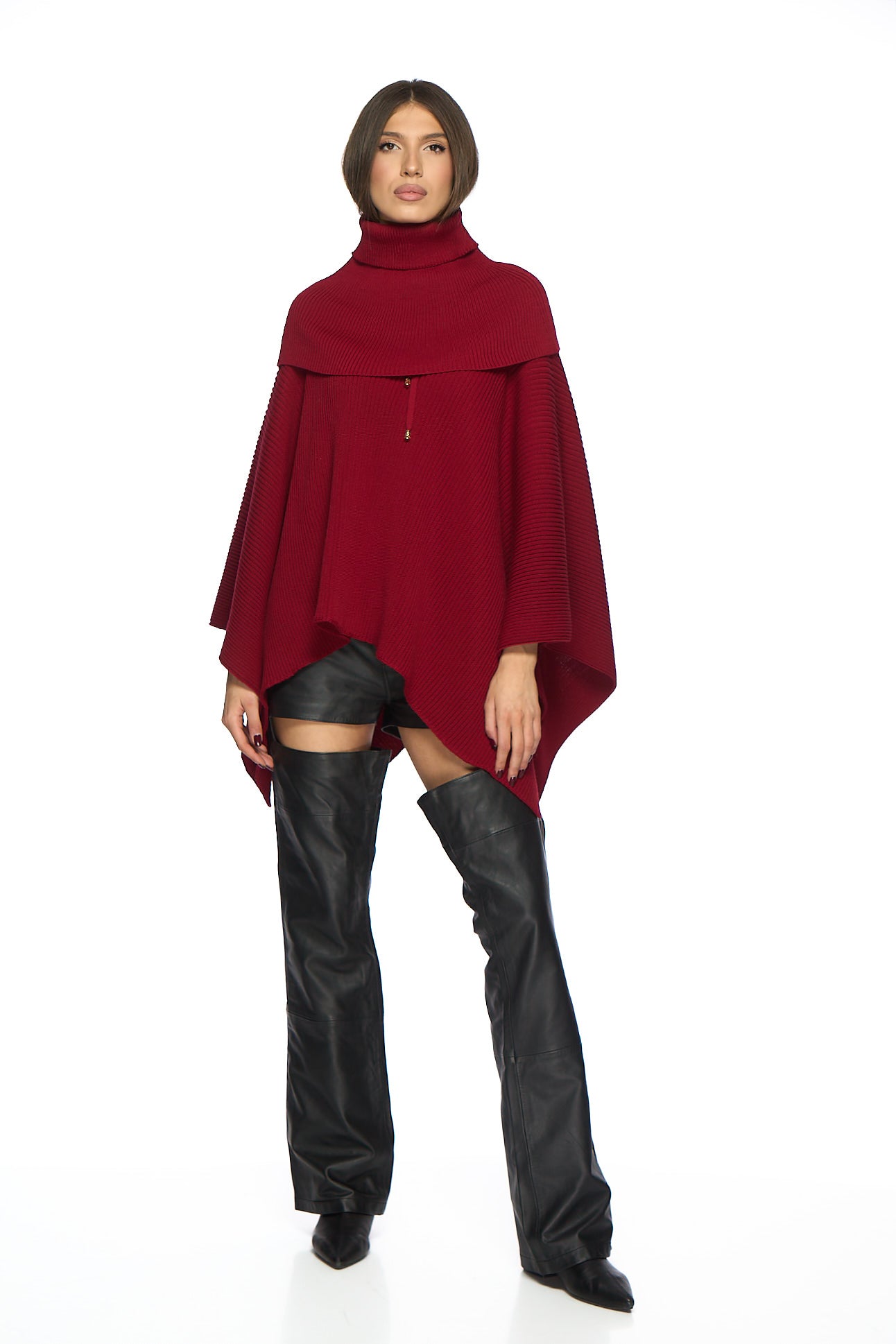 Poncho cu guler detasabil Catalina
