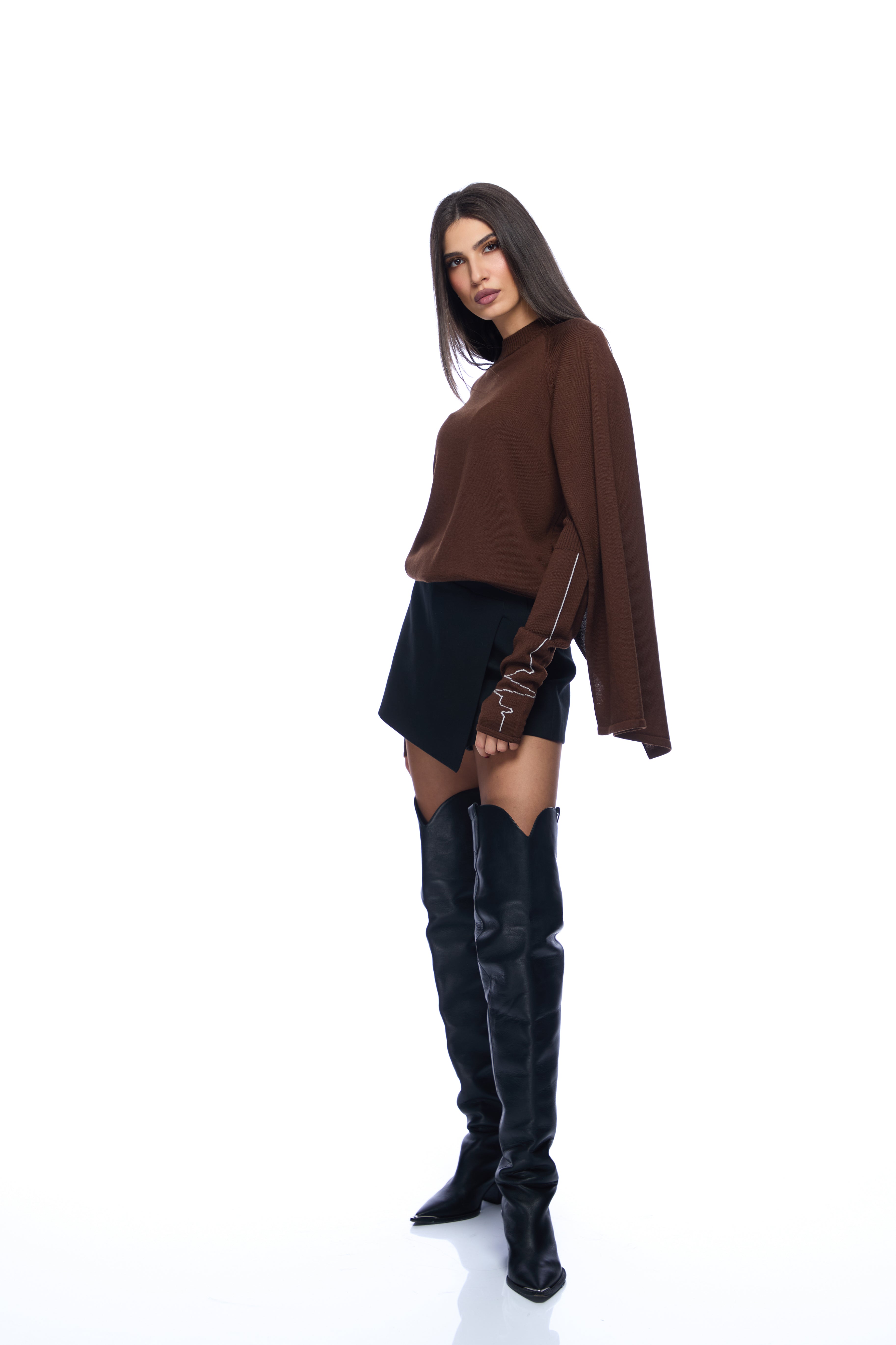 Pulover cu maneci detasabile