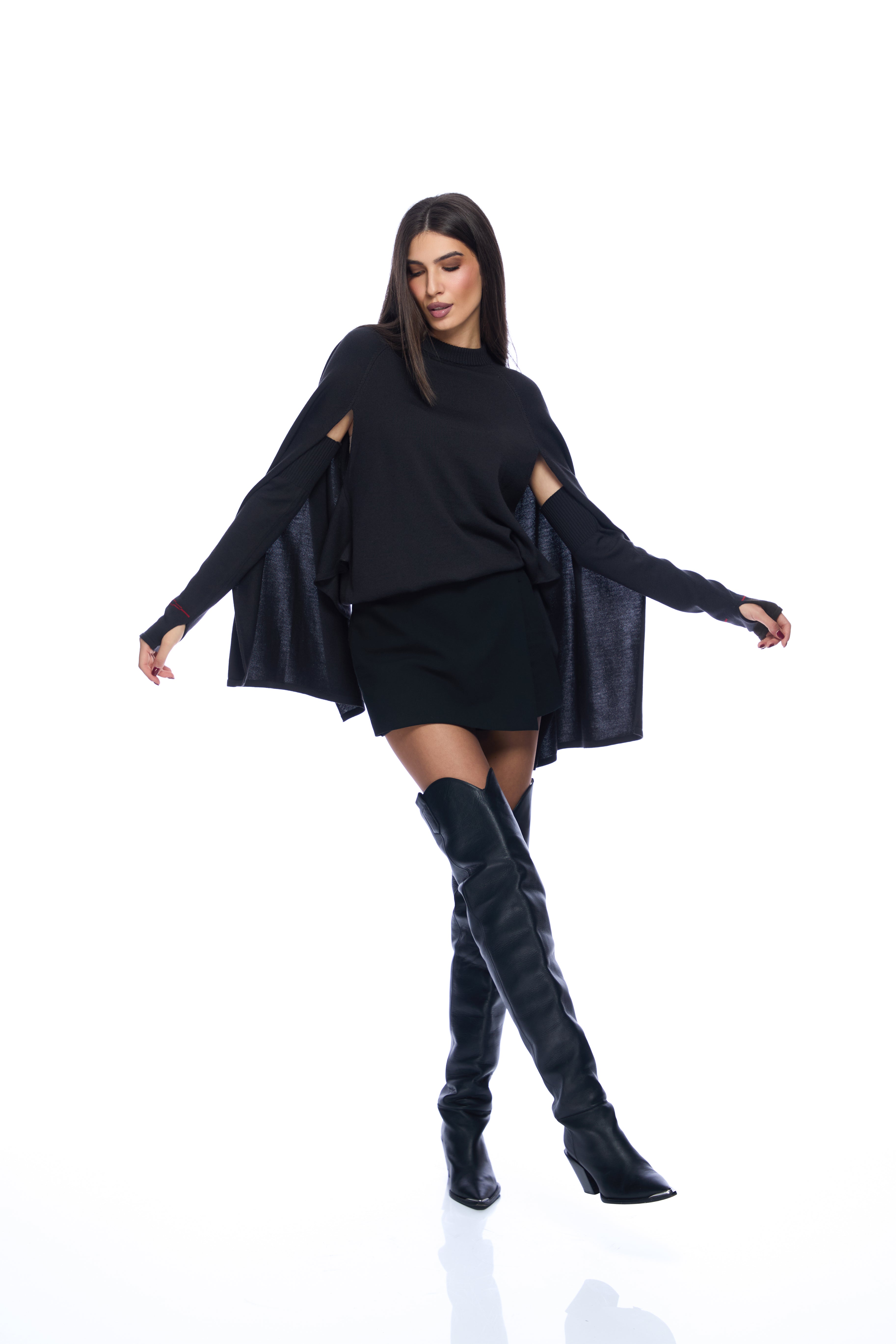 Pulover cu maneci detasabile