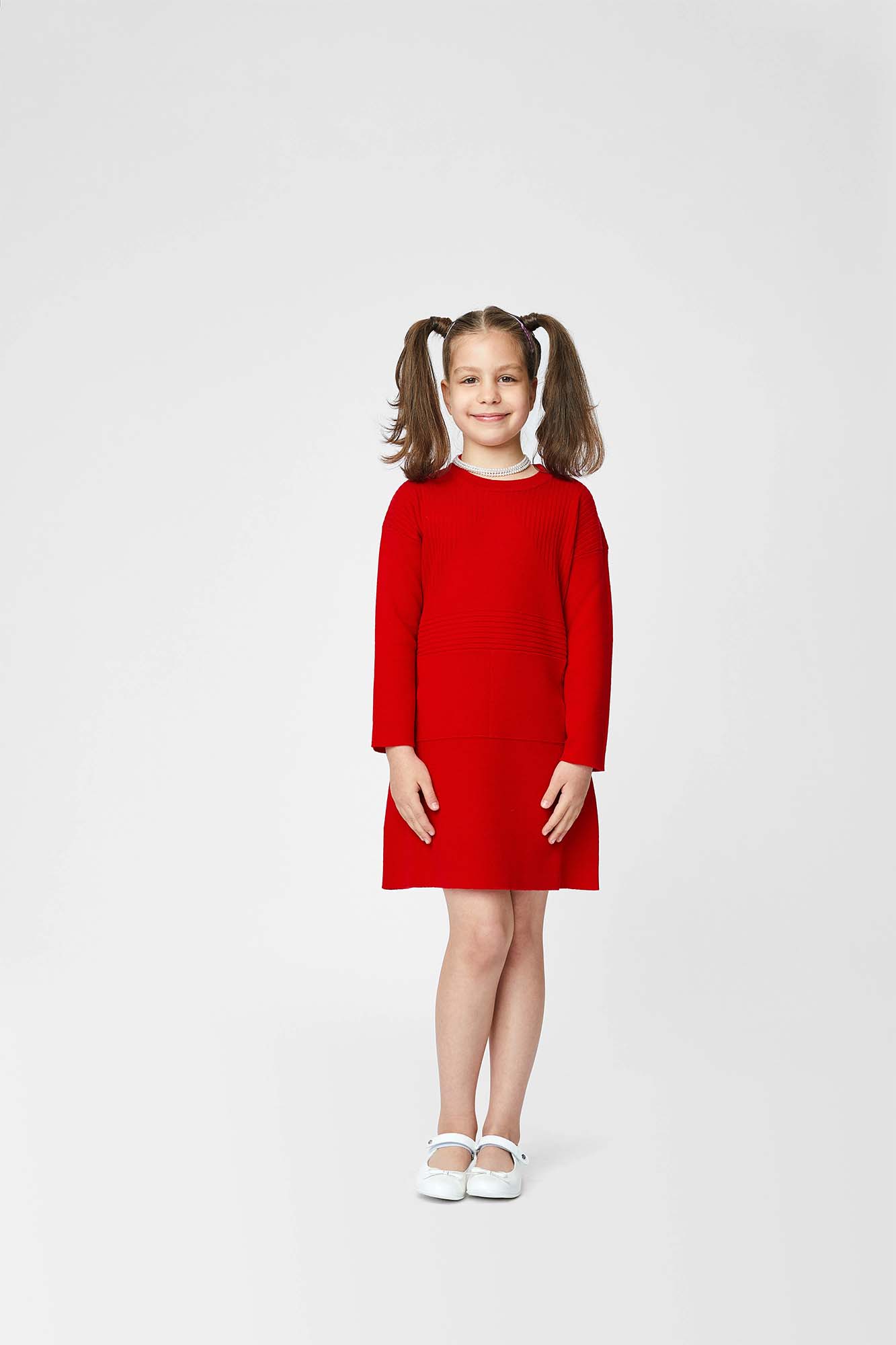 Rochie cu maneca lunga si buzunare, pentru fetite