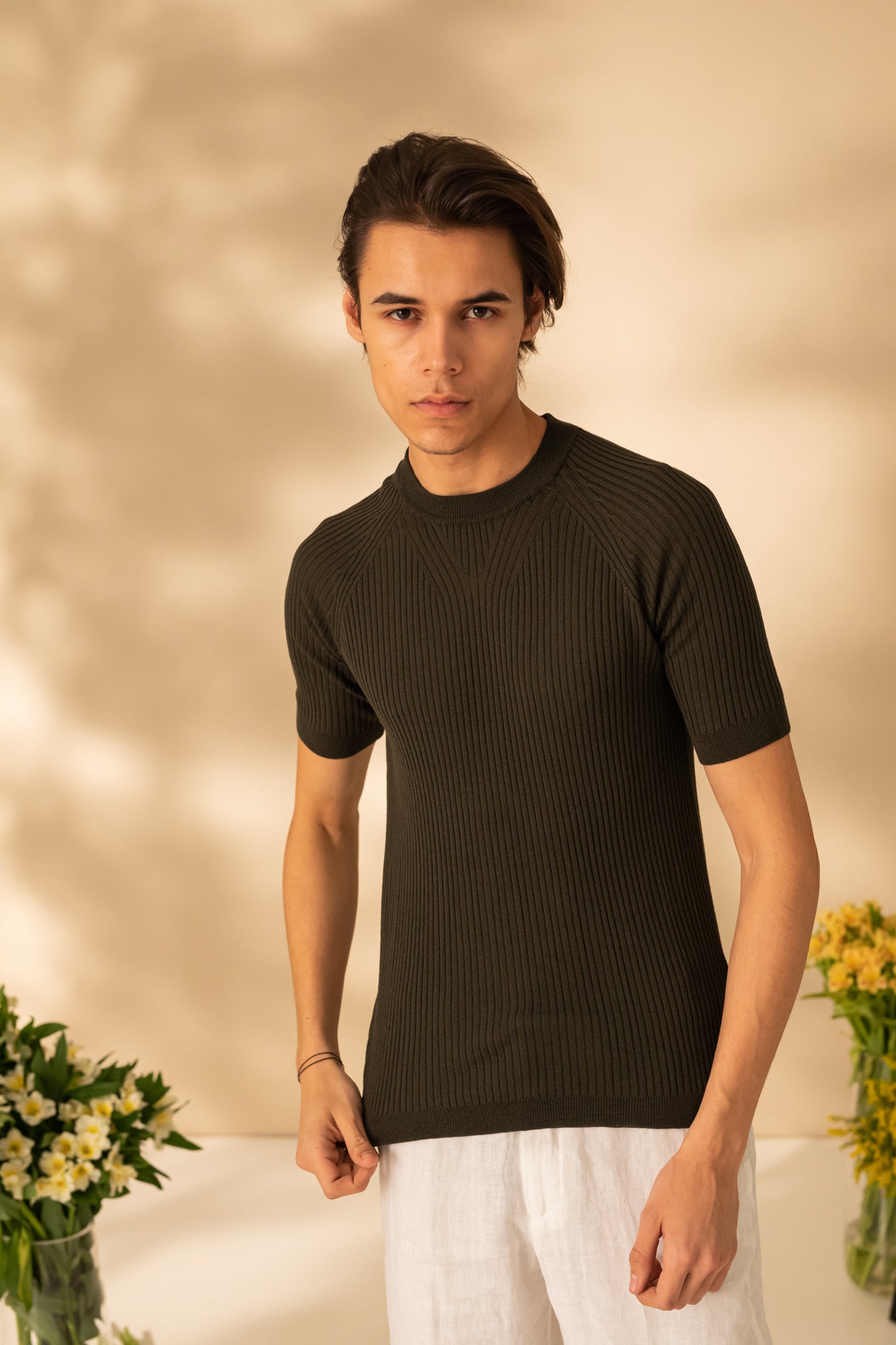 Tricou din lana cu maneca scurta
