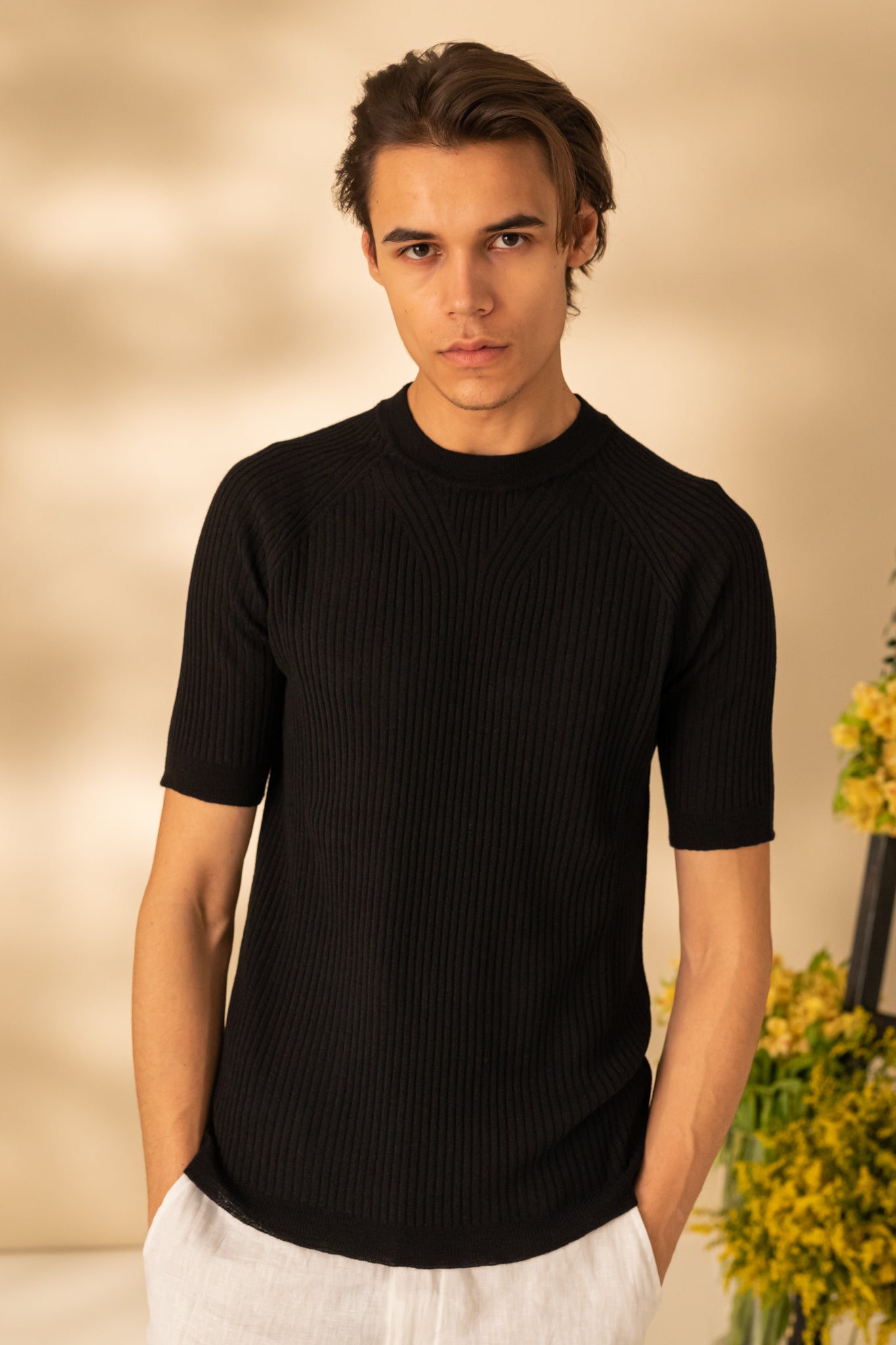 Tricou din lana cu maneca scurta