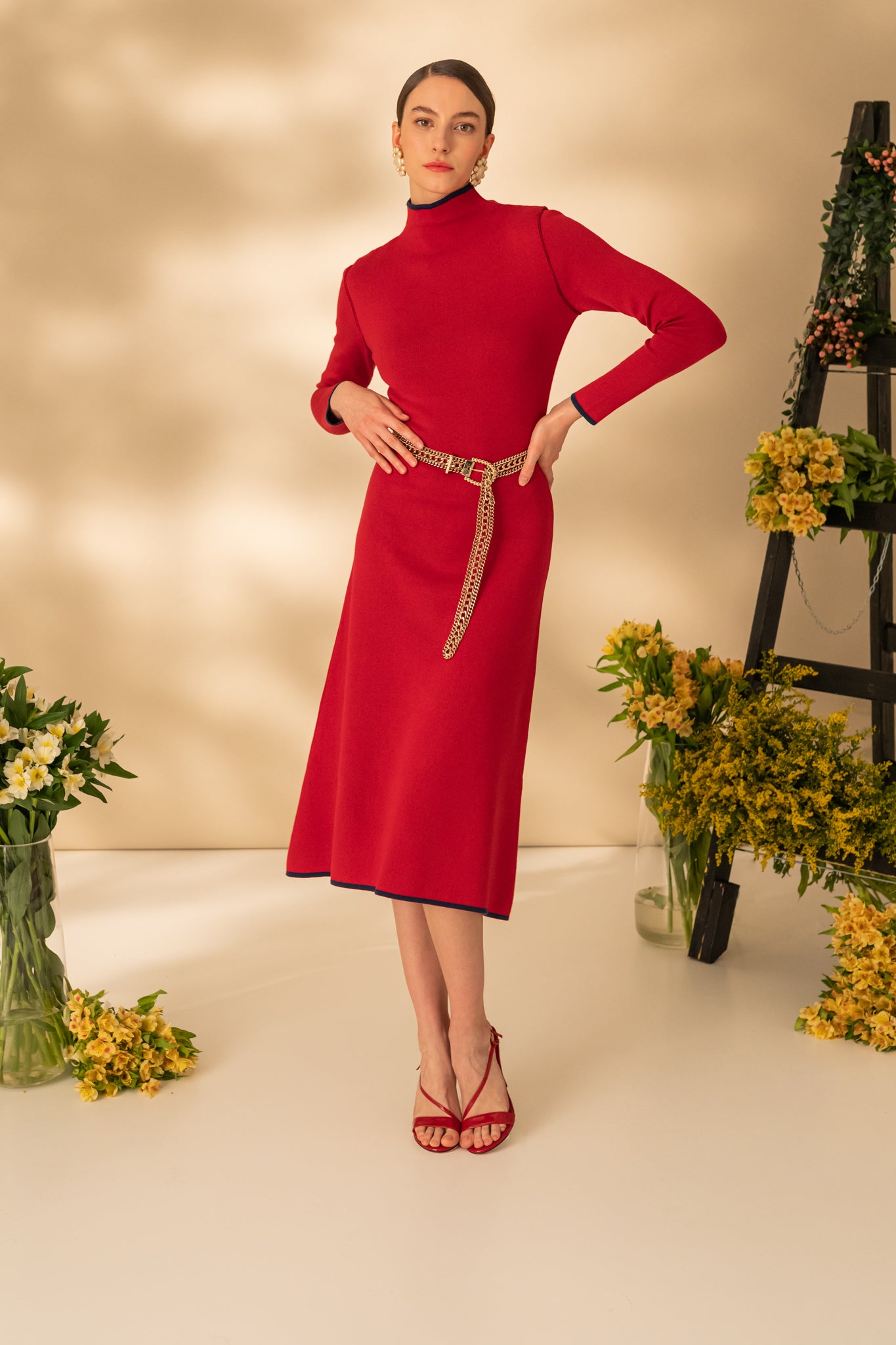 Rochie midi in doua culori double-face