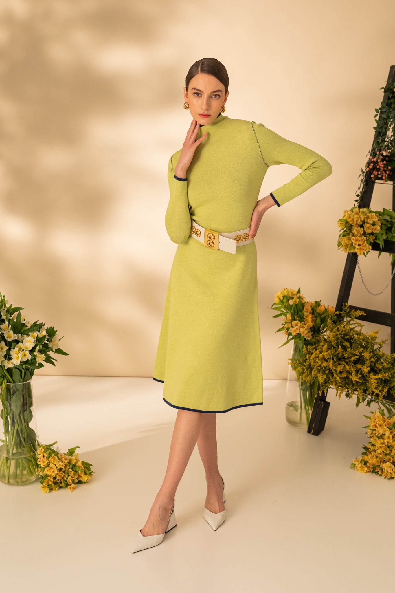 Rochie midi in doua culori double-face