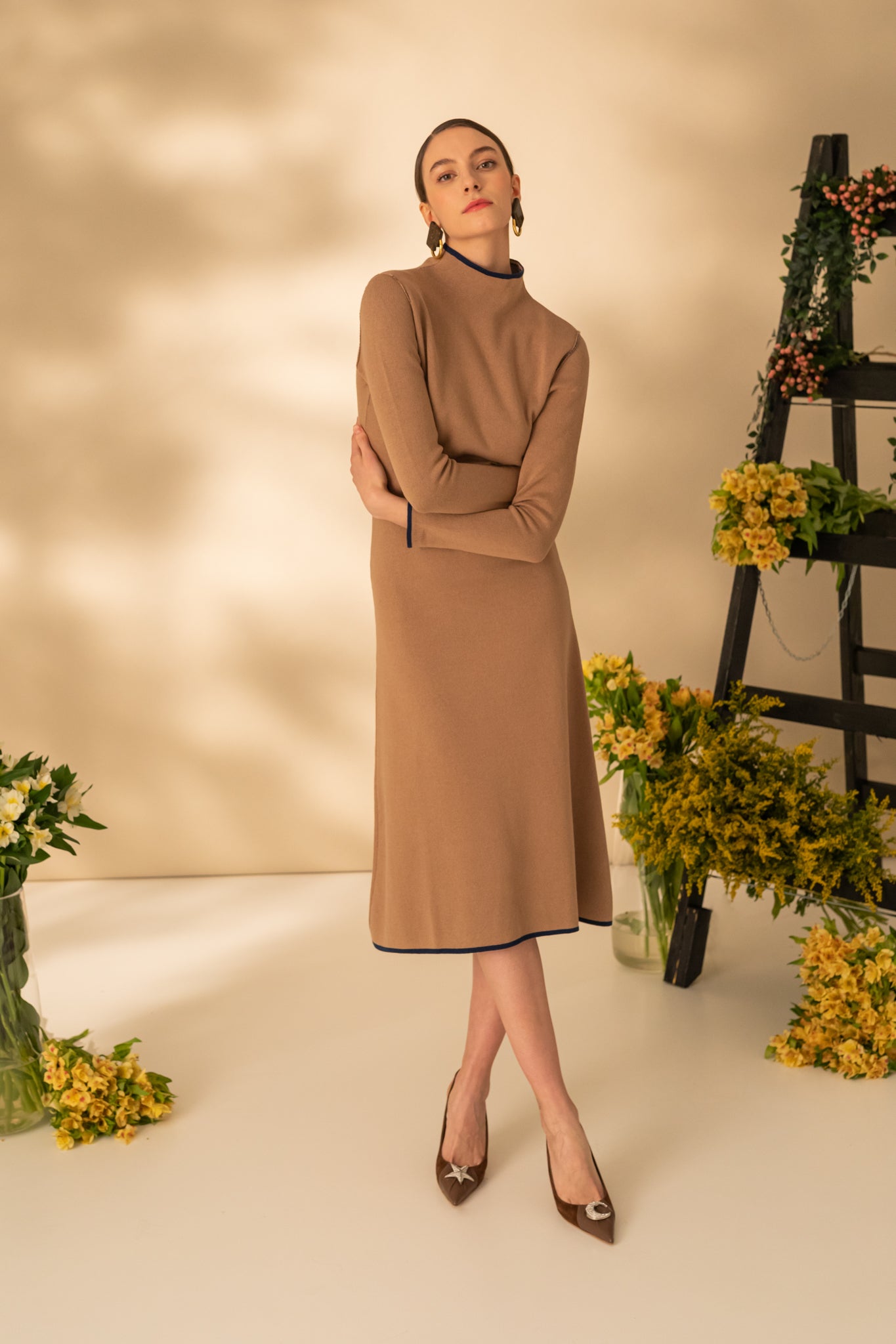 Rochie midi in doua culori double-face