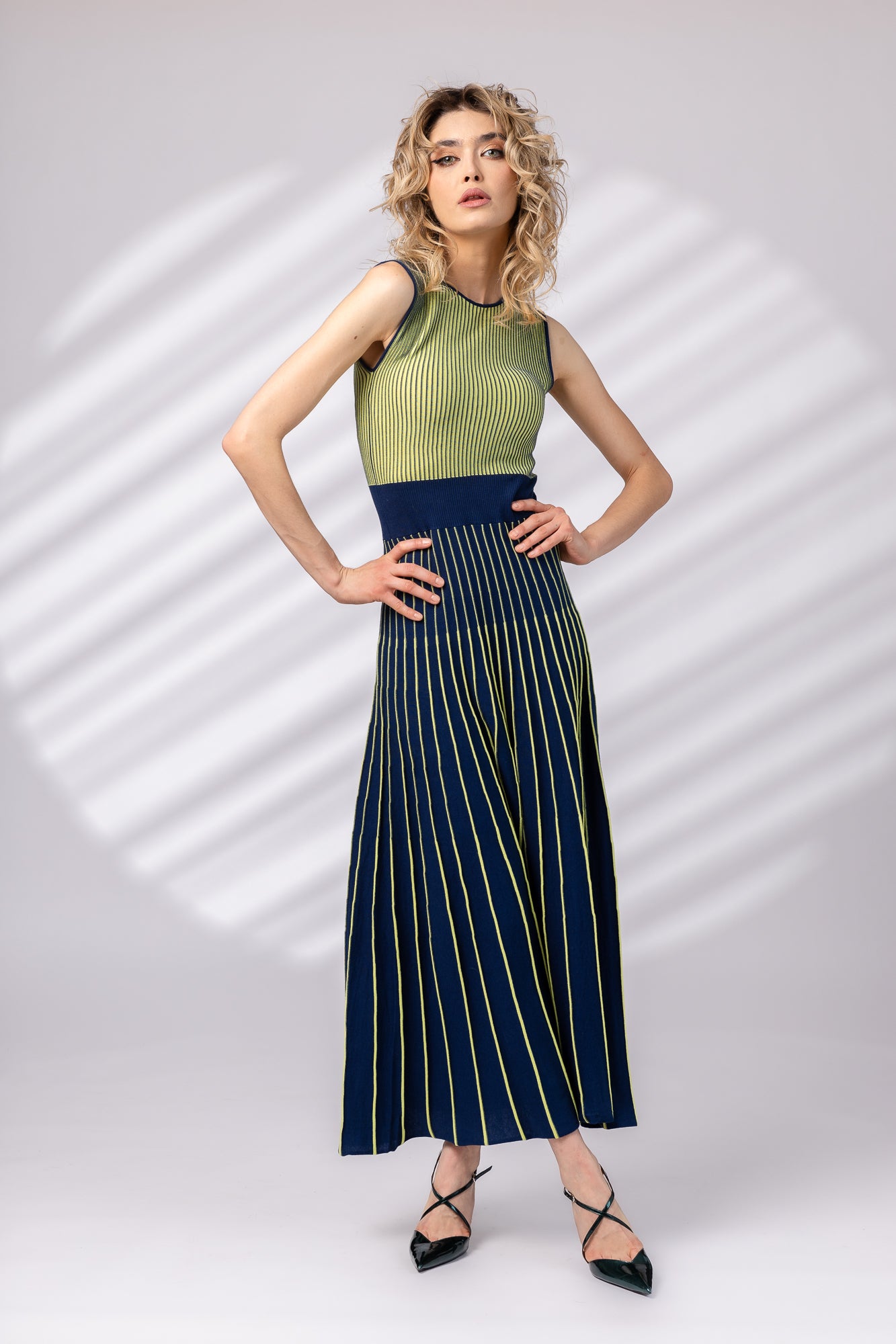 Rochie lunga in doua culori
