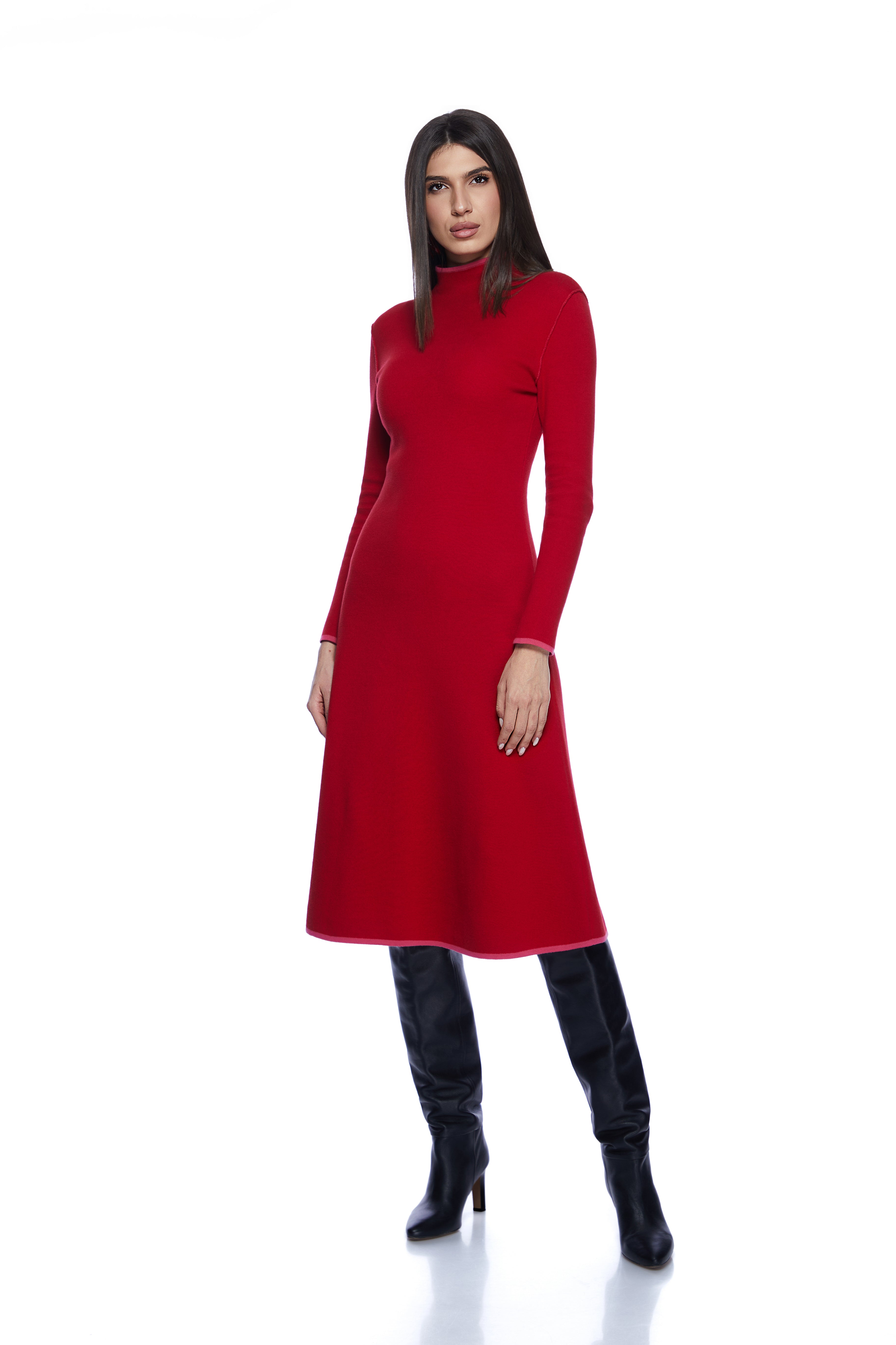 Rochie midi in doua culori double-face