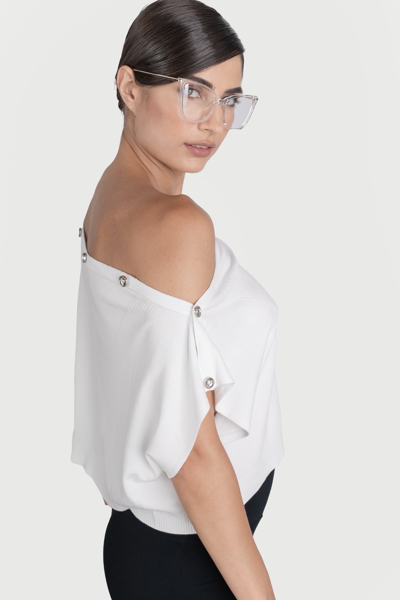 Top crop cu nasturi