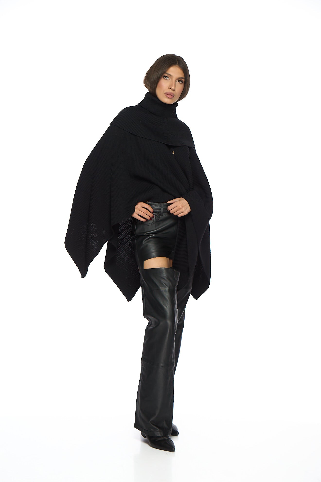 Poncho cu guler detasabil Catalina