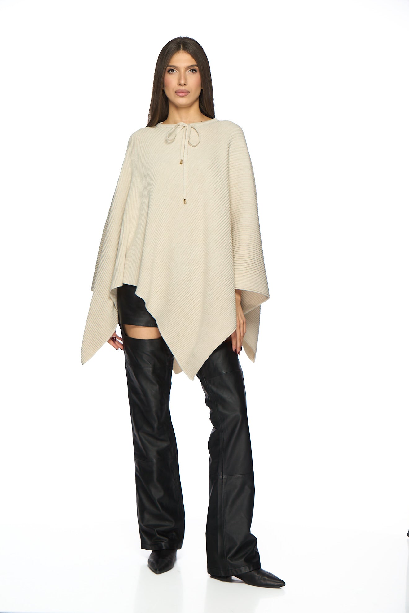 Poncho cu guler detasabil Catalina