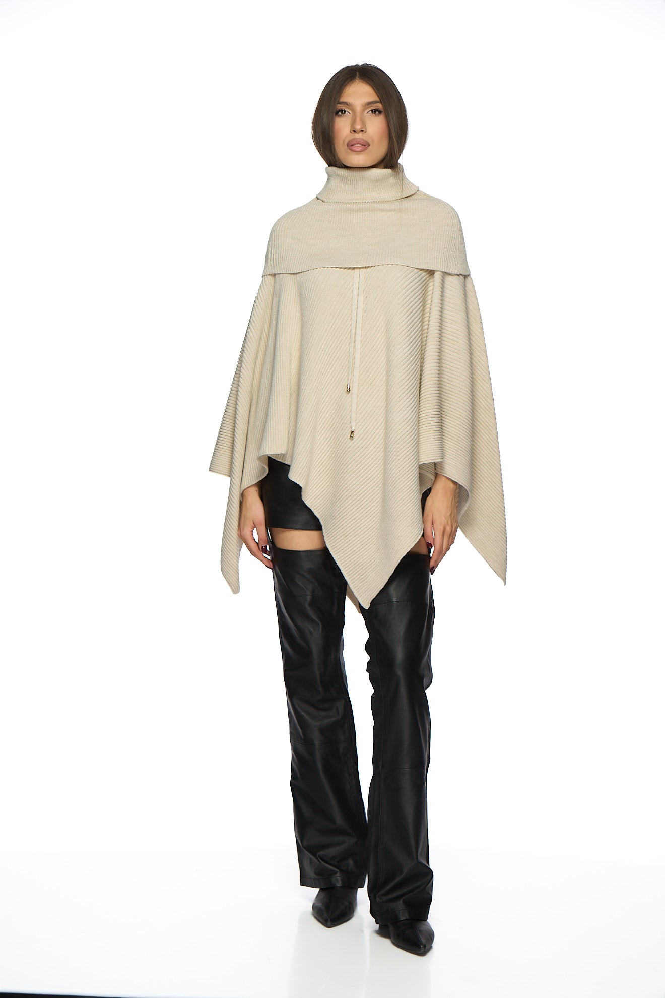 Poncho cu guler detasabil Catalina