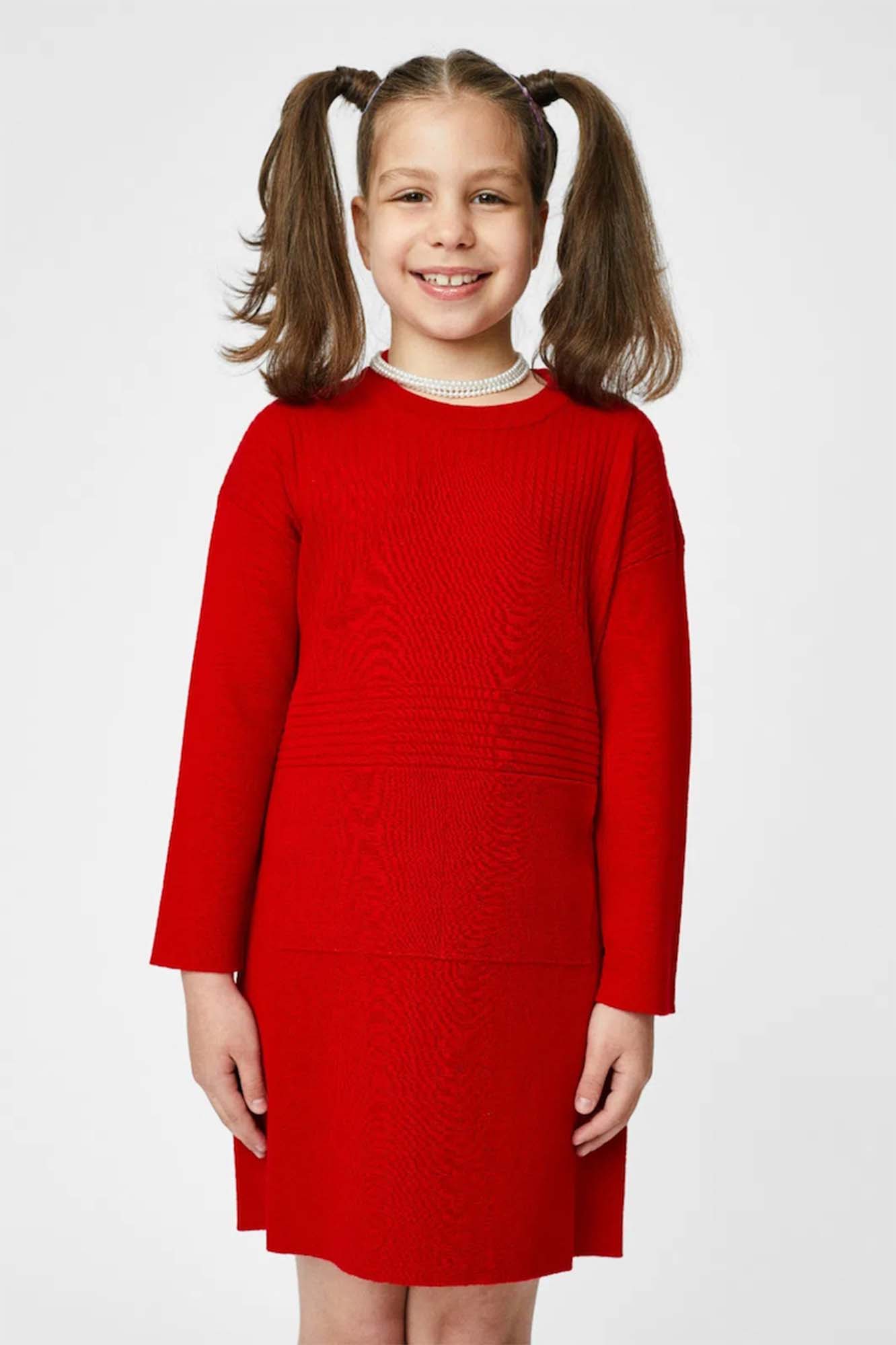Rochie cu maneca lunga si buzunare, pentru fetite