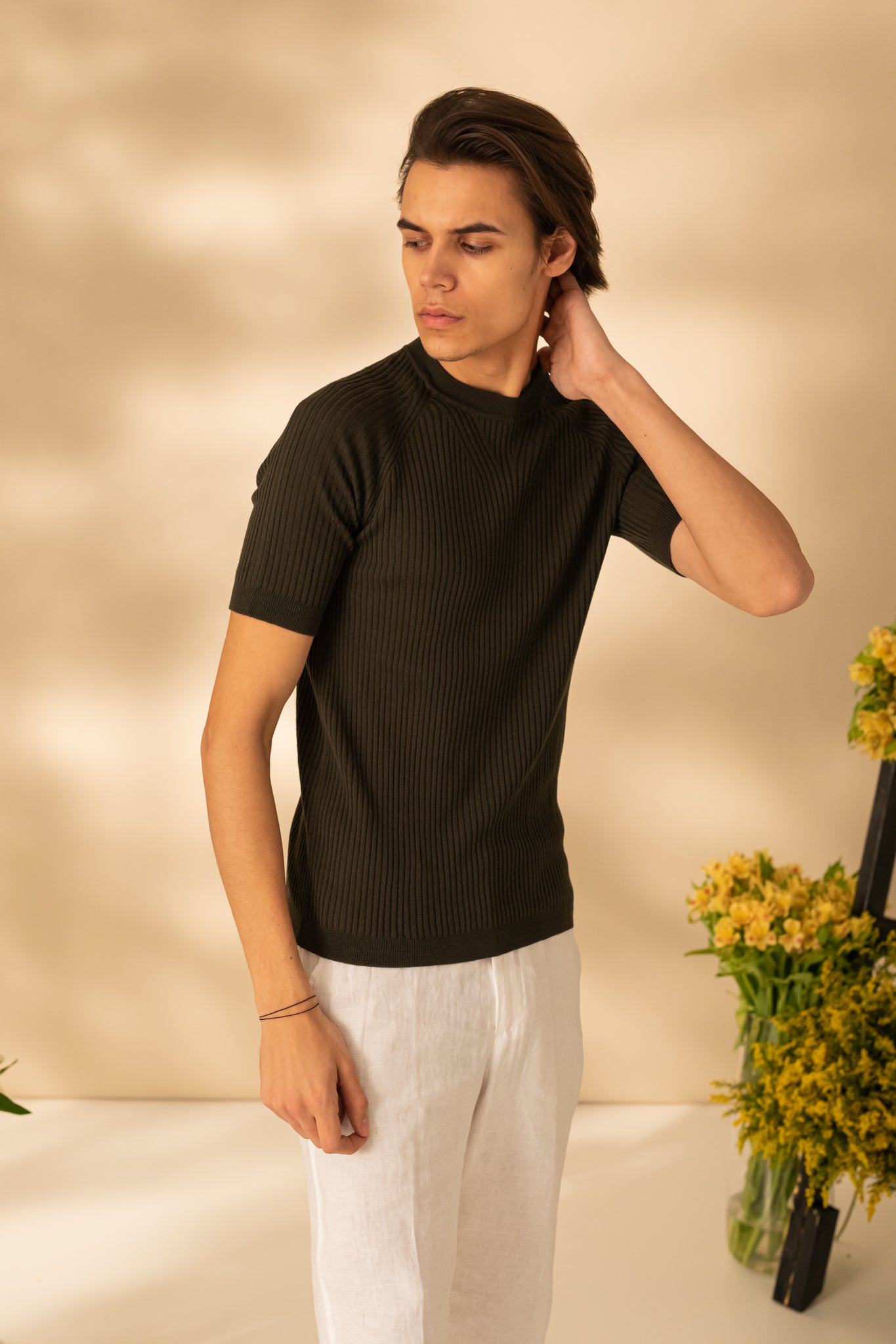 Tricou din lana cu maneca scurta